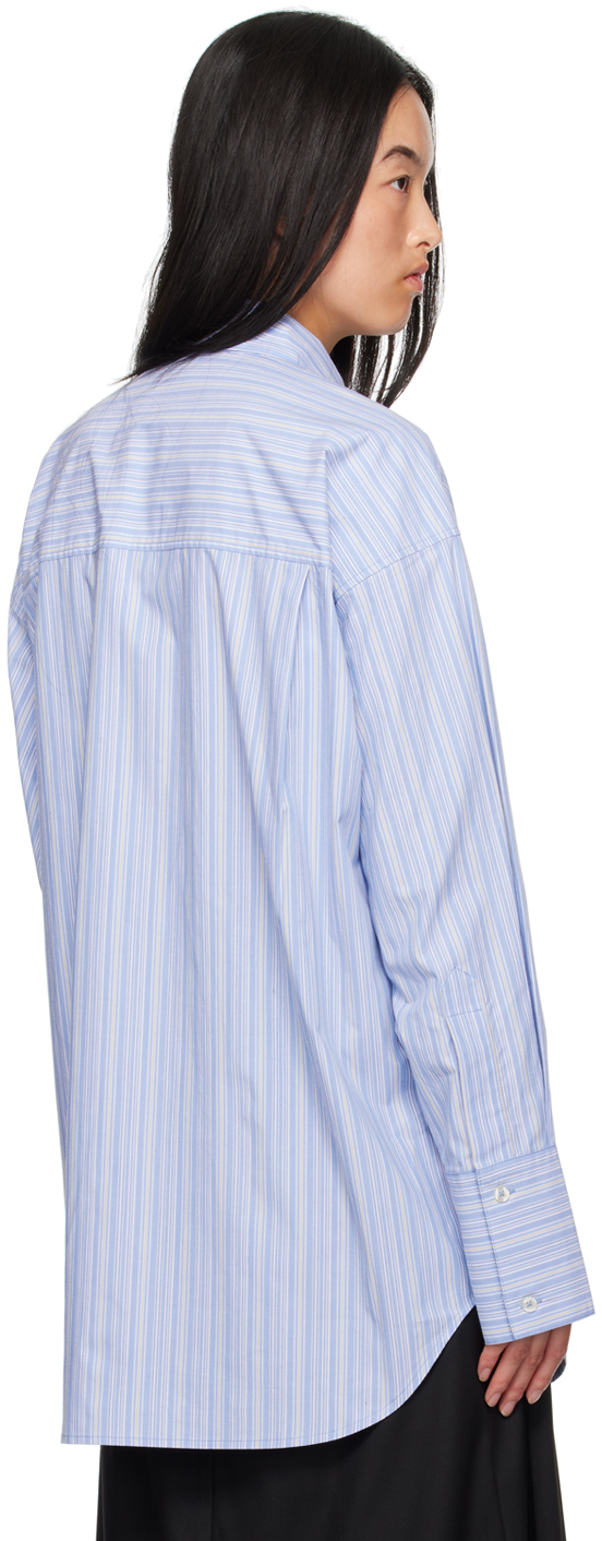 REMAIN Birger Christensen Blue Oversize Striped Shirt