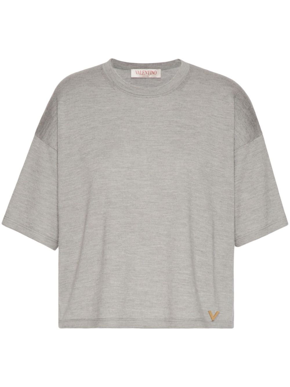 Knitted cashmere-silk T-shirt - Grey