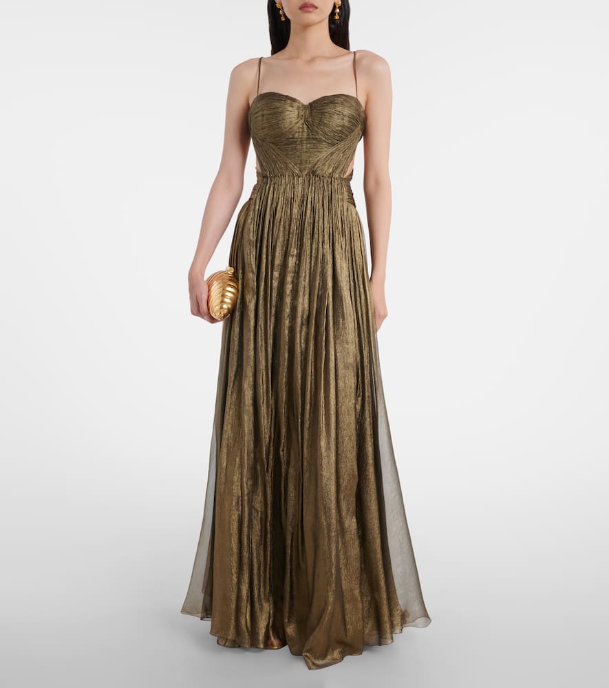 Allar cutout silk mousseline gown