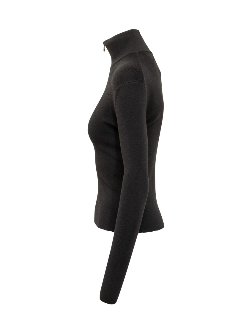 Black Solid Turtle Neck Sweater