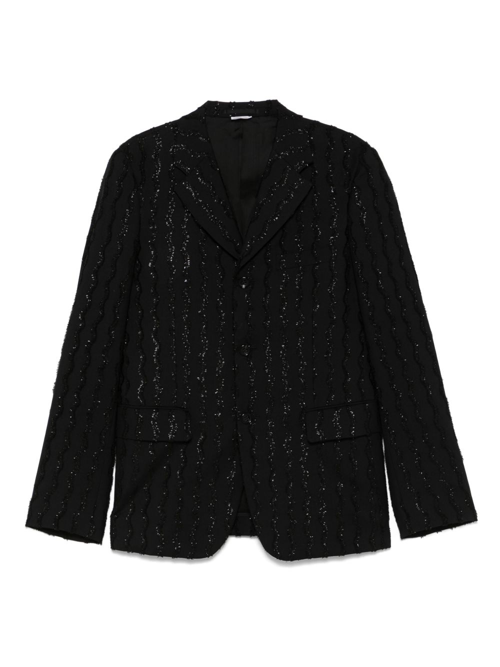 Comme des Garçons Homme Plus fringe-detail blazer - Black