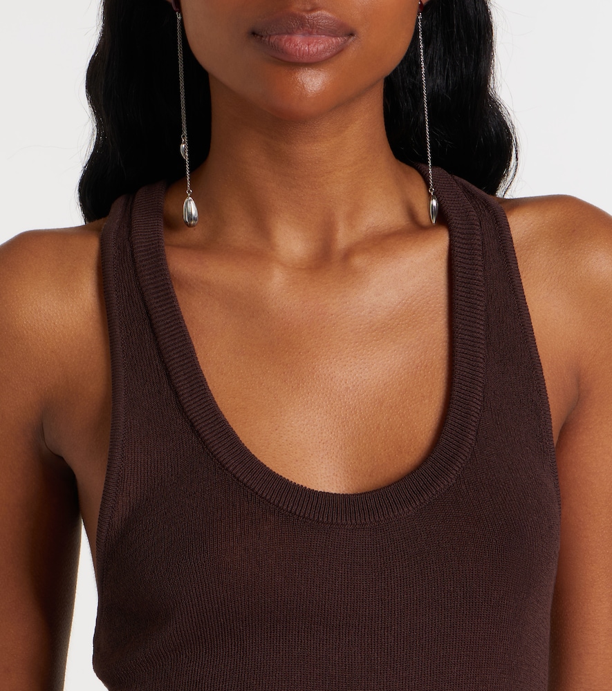 Ribbed crêpe minidress