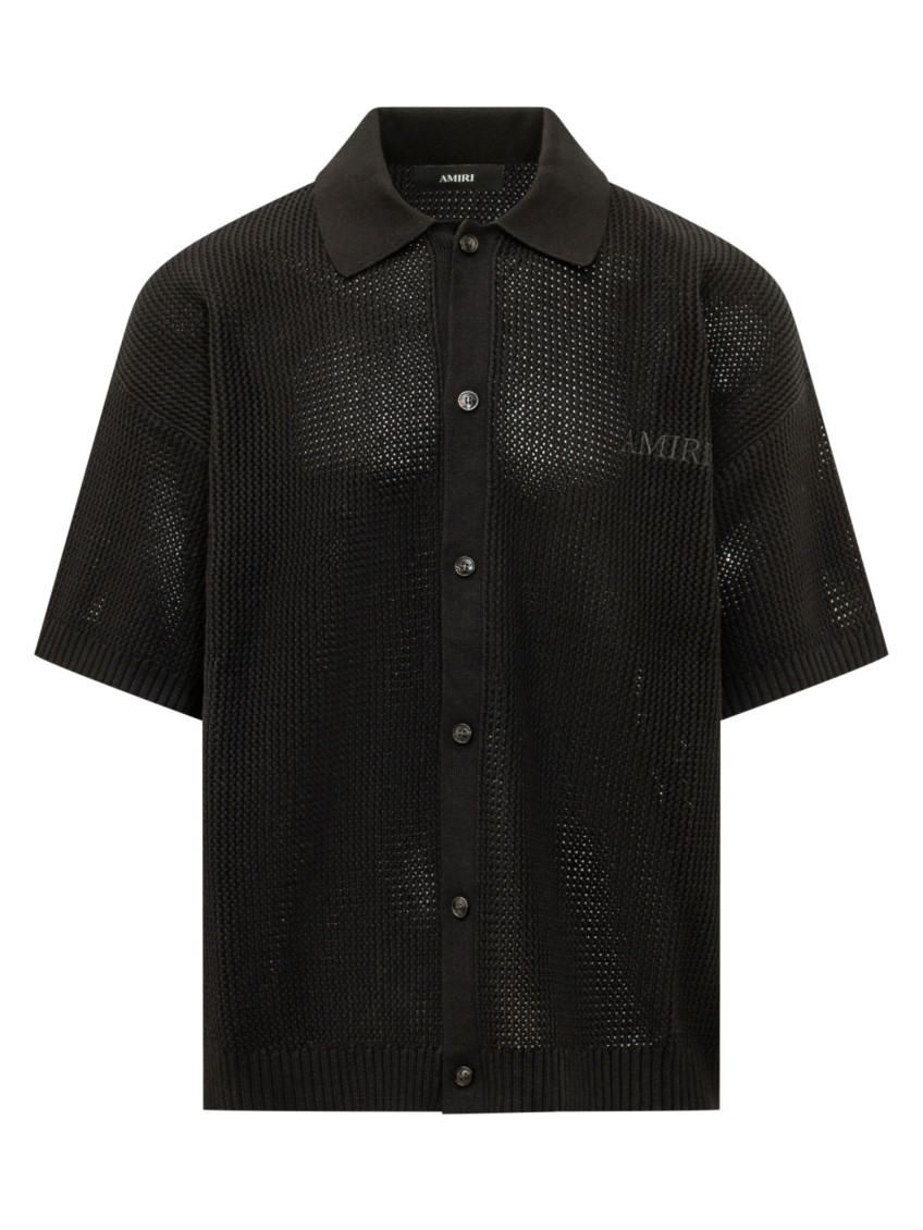 Black Regular Crochet Shirt