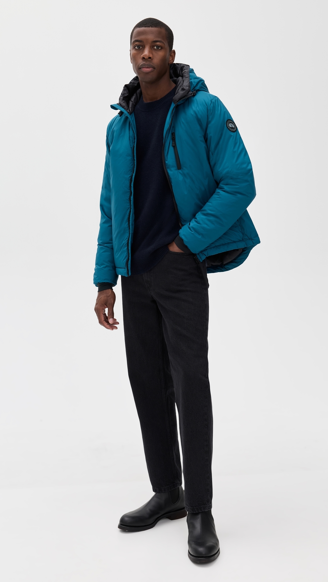 Lodge Black Disc Hooded Jacket Guard Blue