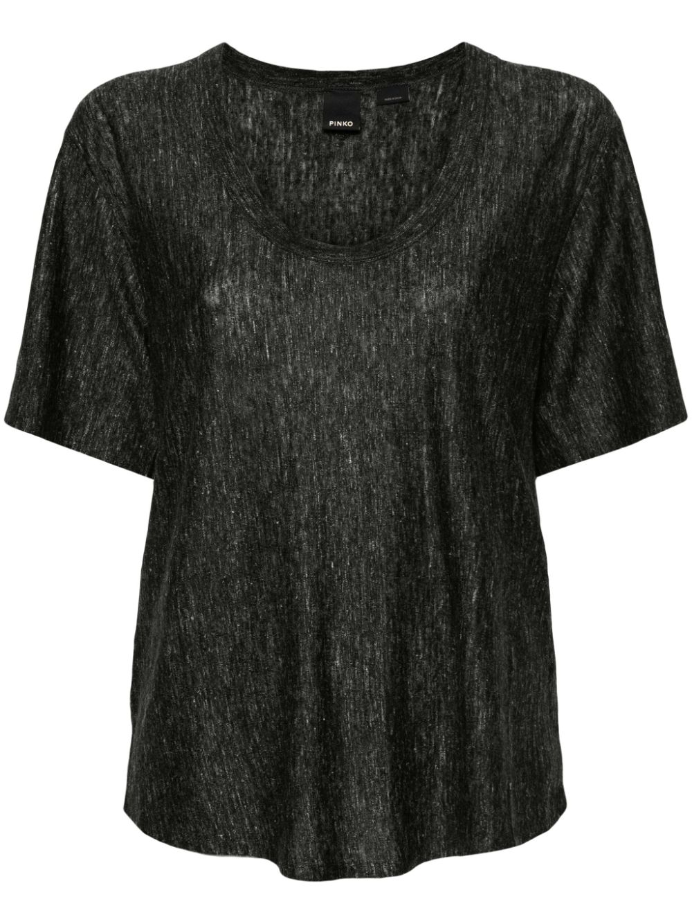 Short-sleeve linen T-shirt - Black