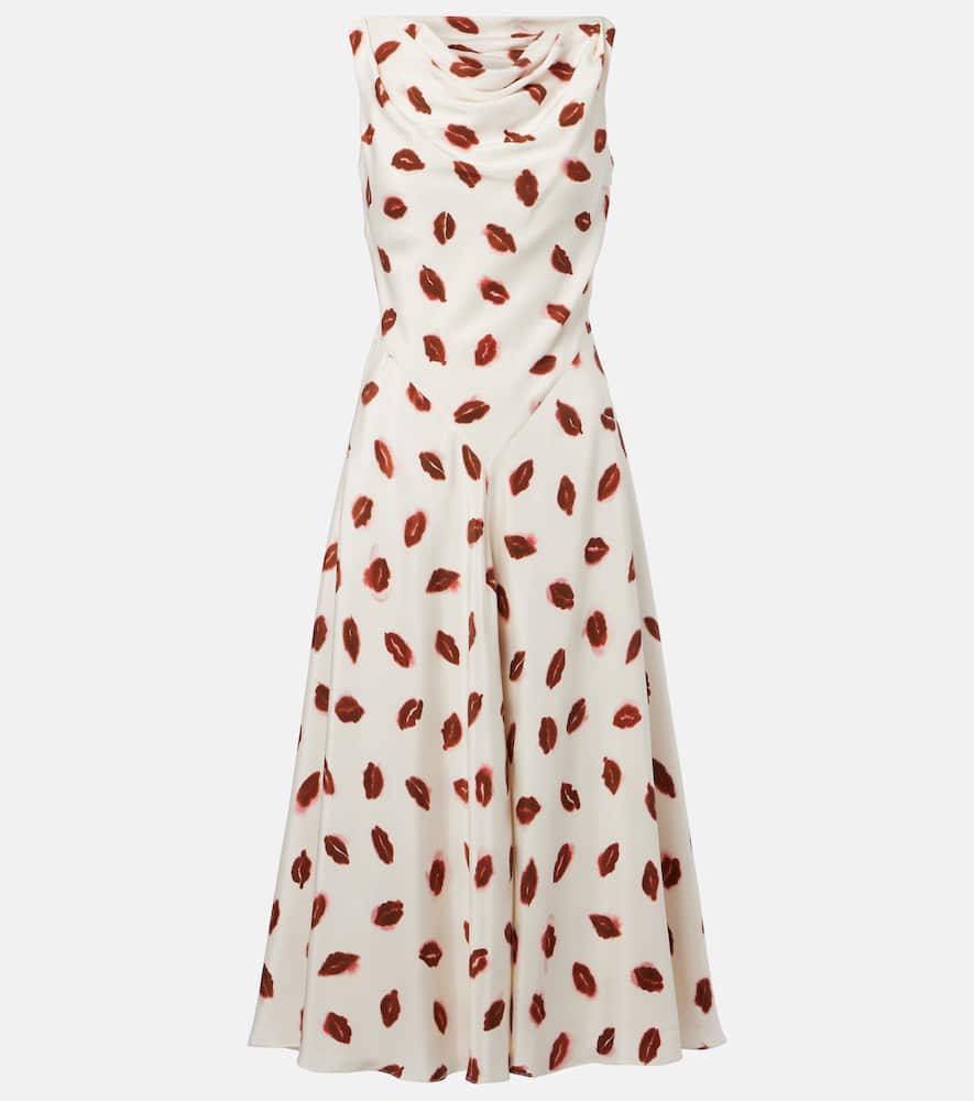 Drina printed silk midi dress