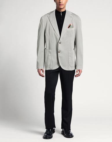 Man Blazer Light grey Size 46 Cotton, Elastane