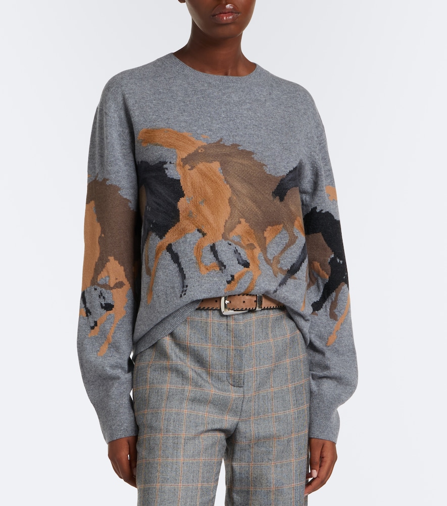 Intarsia virgin wool sweater