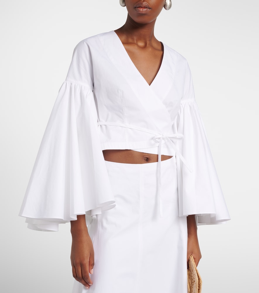 Paysan cotton poplin wrap top