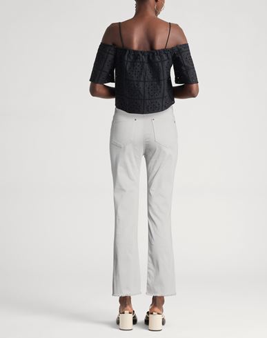 D. exterior Woman Pants Light grey Size 12 Cotton, Elastane
