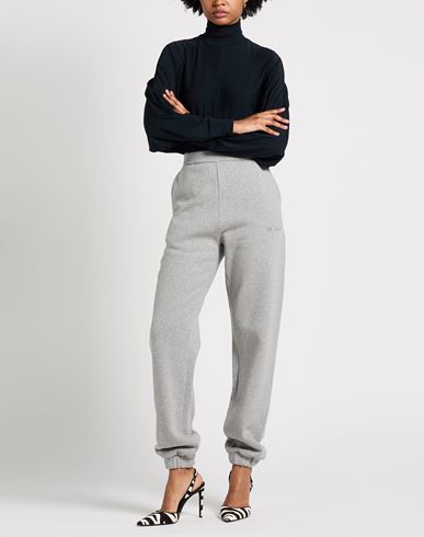 Woman Pants Light grey Size 4 Cotton