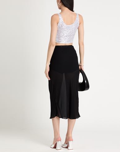 Woman Top Silver Size 2 Polyester, Elastane