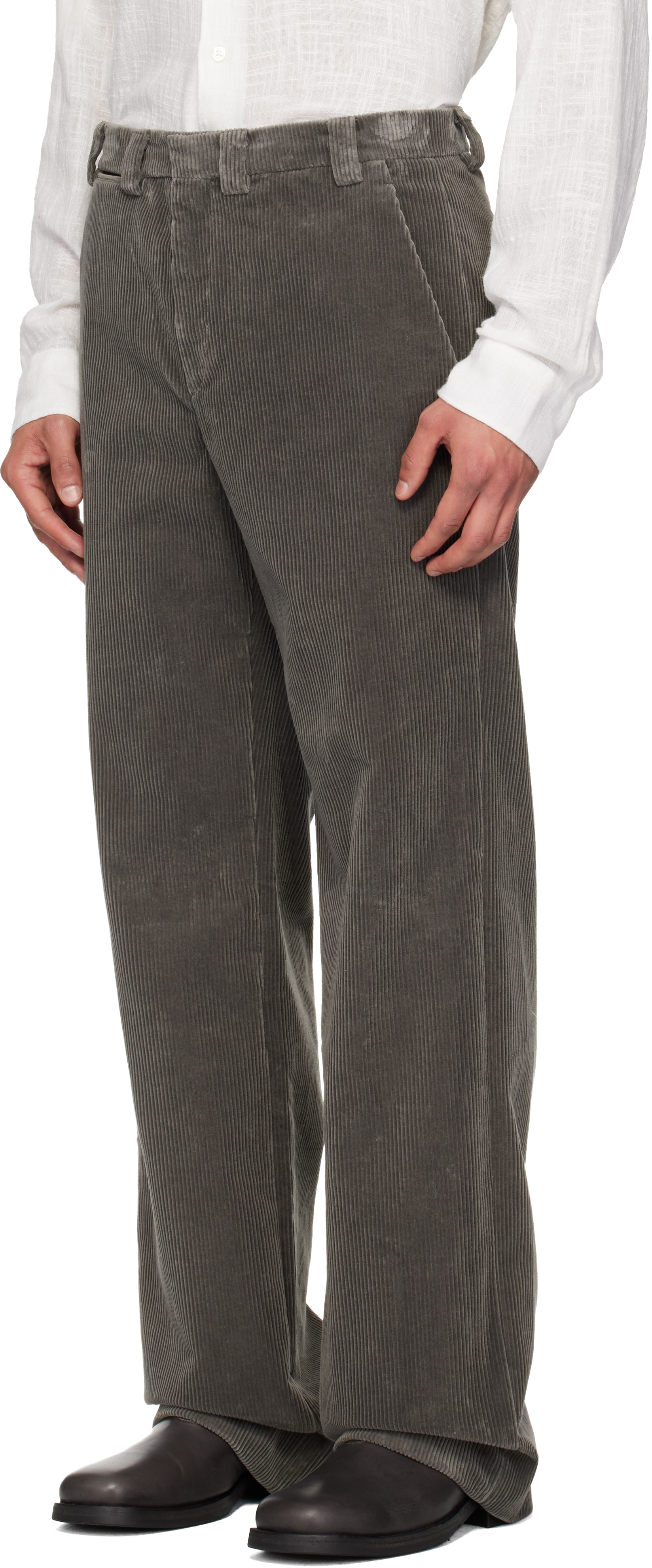 SSENSE Exclusive Gray Corduroy Trousers