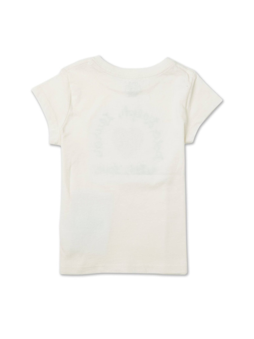 Girls White Graphic T-Shirt