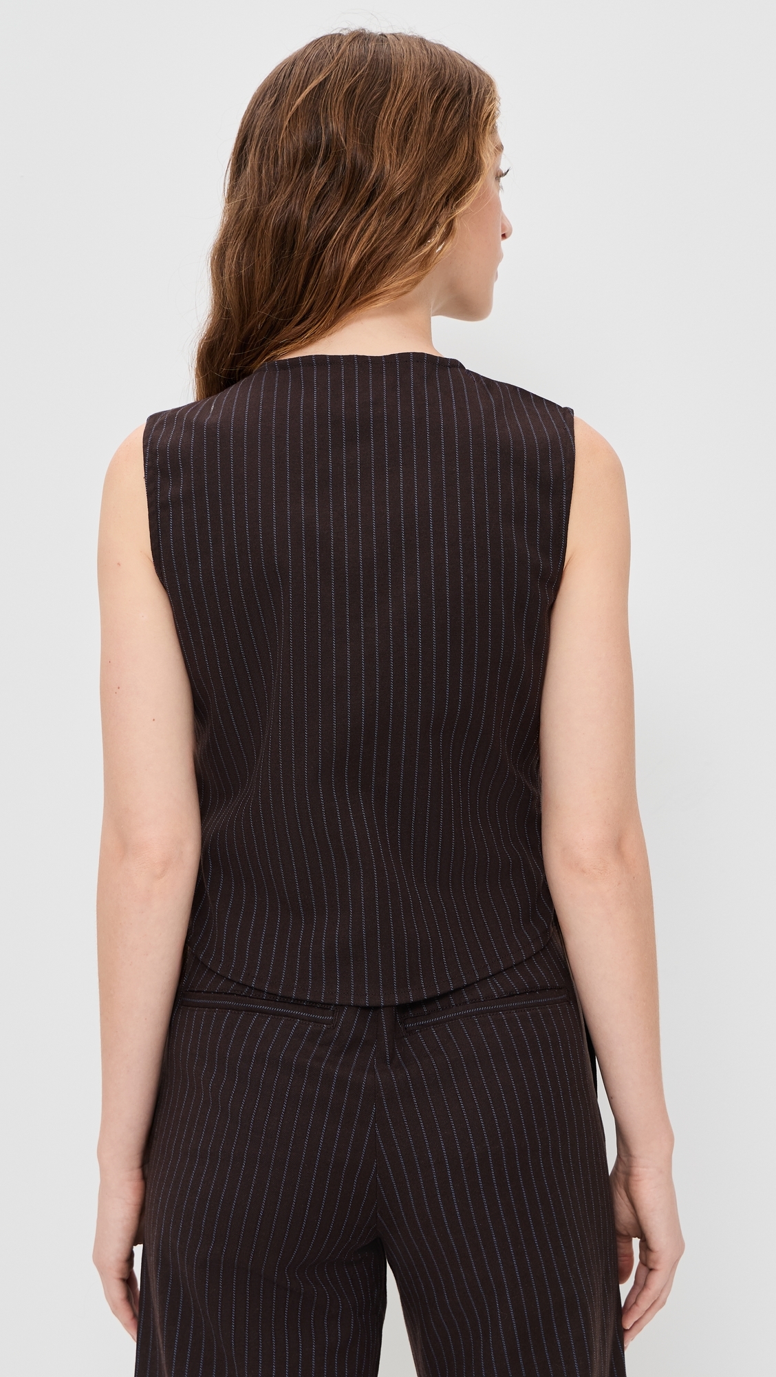 Tailored Top Brown/Blue Stripe