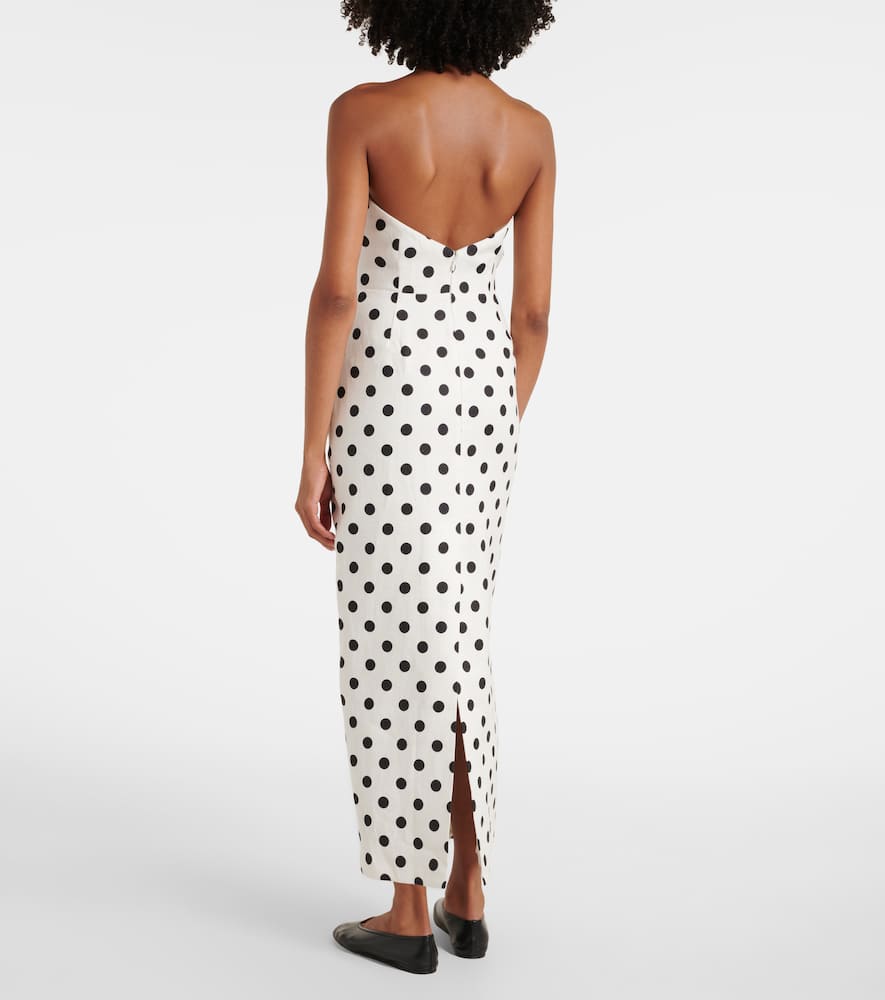 Romeo polka-dot linen maxi dress