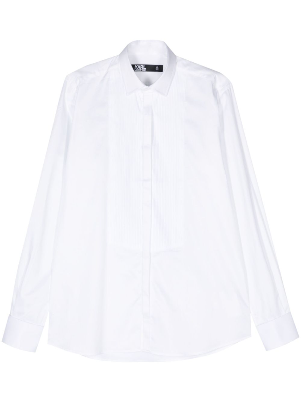 Smocking-detail poplin shirt - White