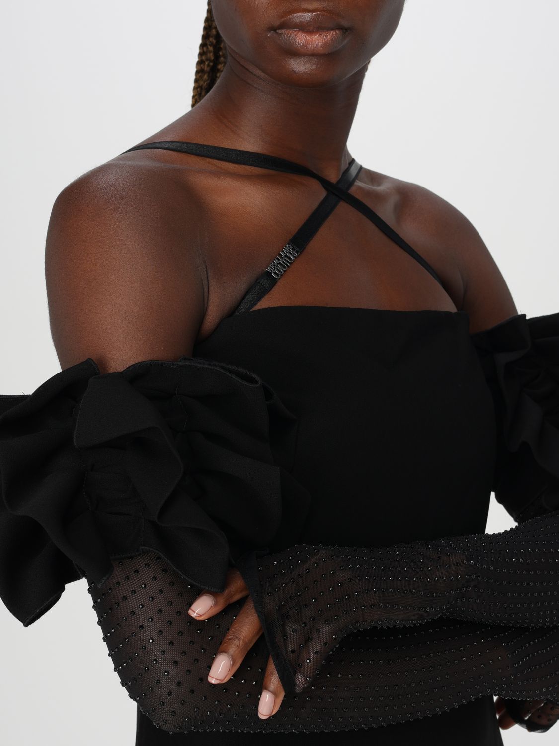 Off-shoulder mini dress - Black
