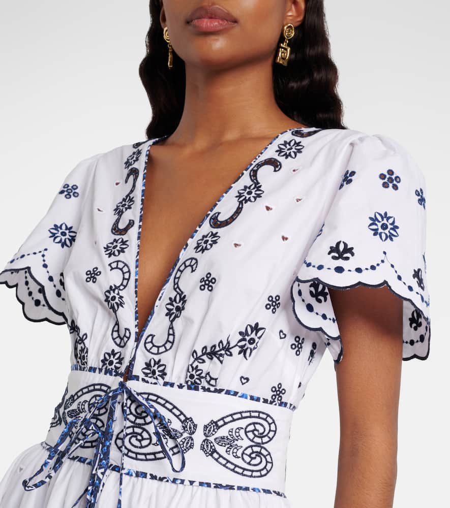 Embroidered cotton minidress