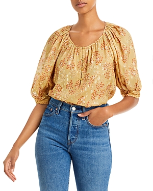 Seban Metallic Floral Print Blouse