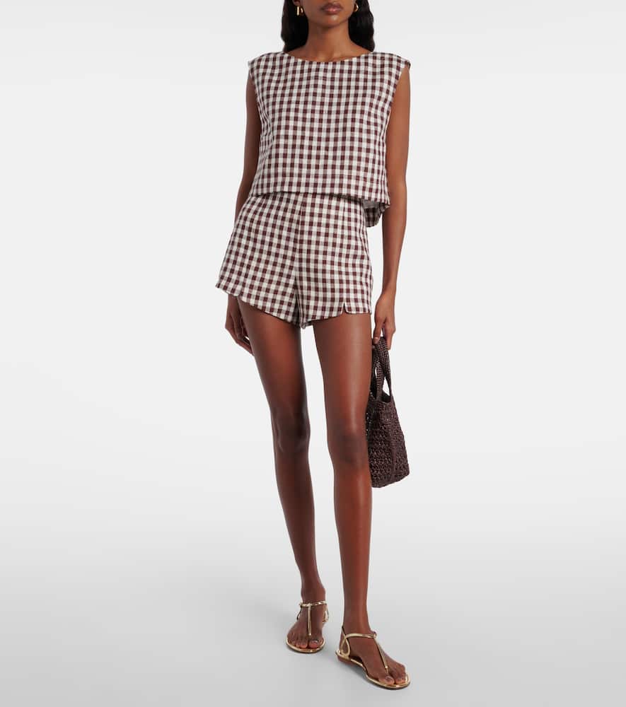 Sadie gingham linen shorts