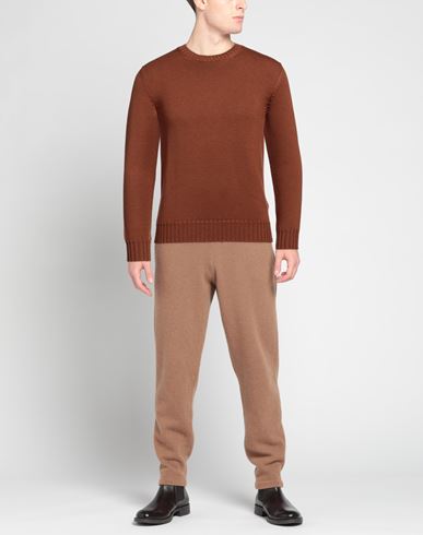Alpha Studio Man Sweater Brown Size 36 Merino Wool