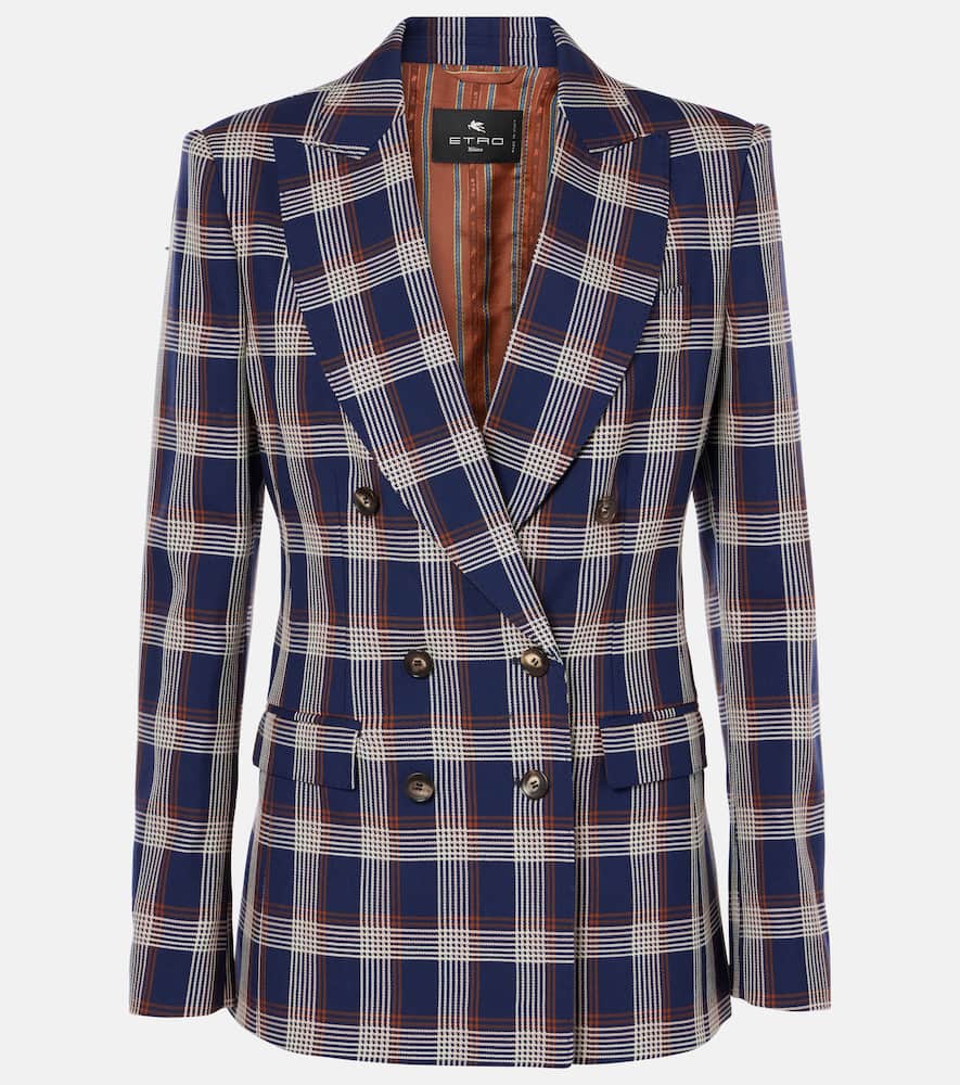 Checked wool blazer