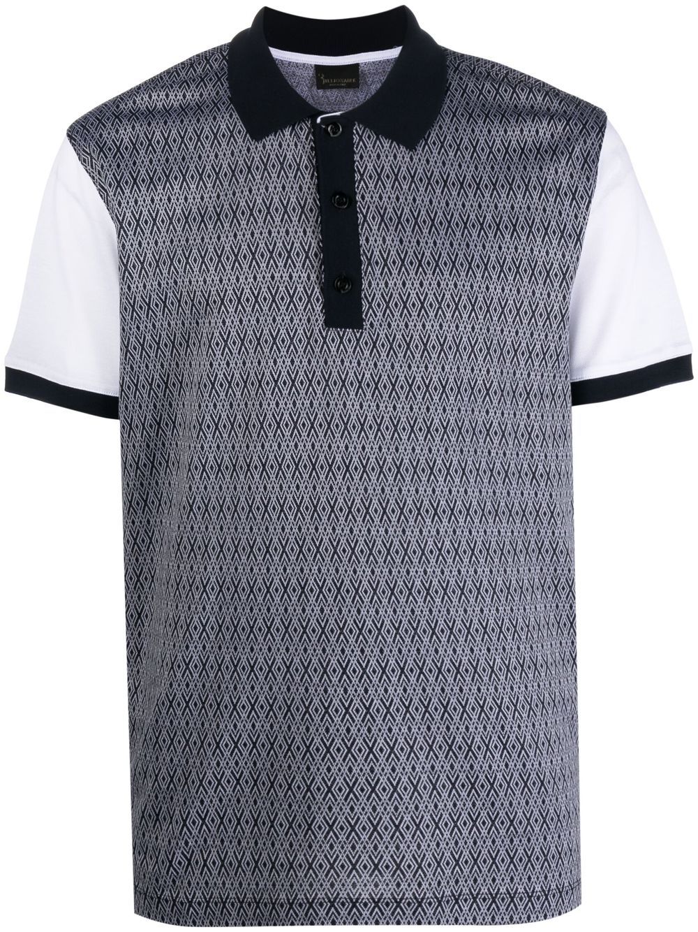 Two-tone cotton polo shirt - Grey