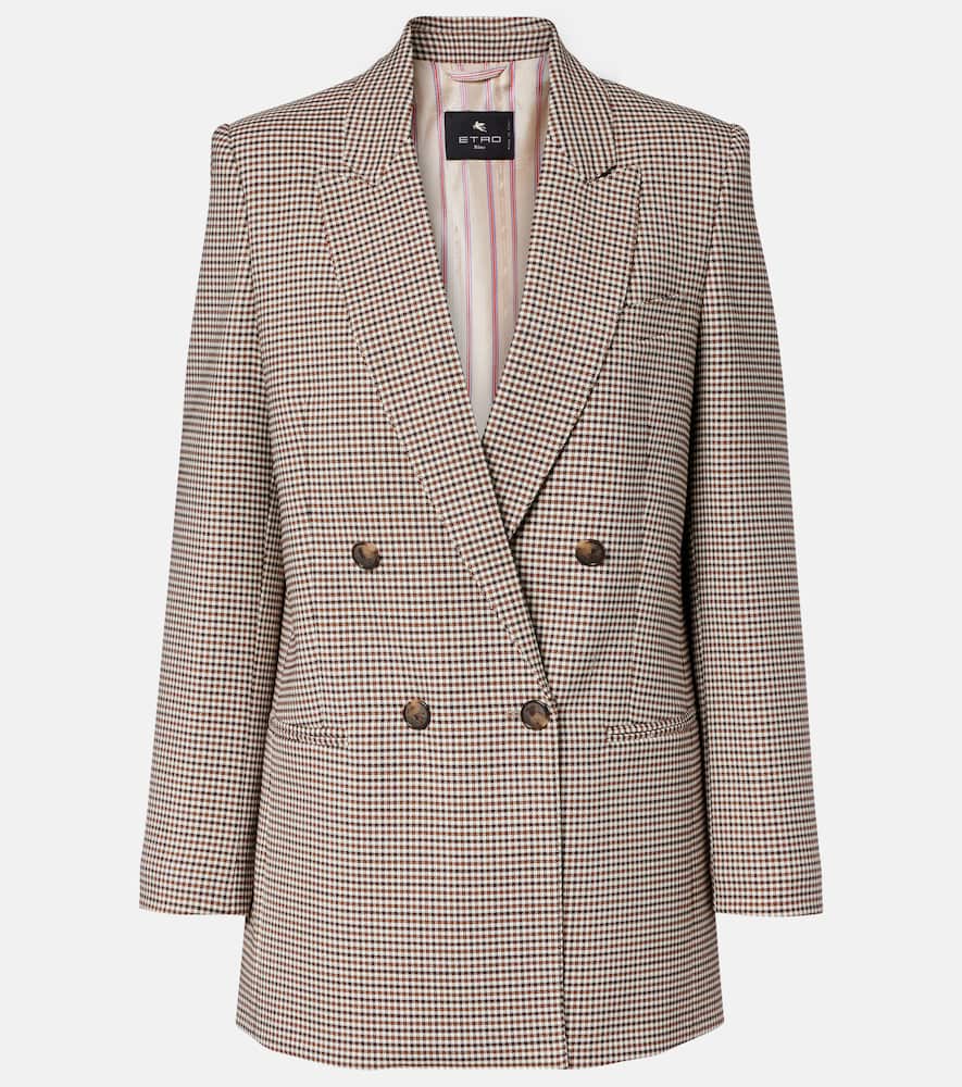 Double-breasted wool-blend blazer
