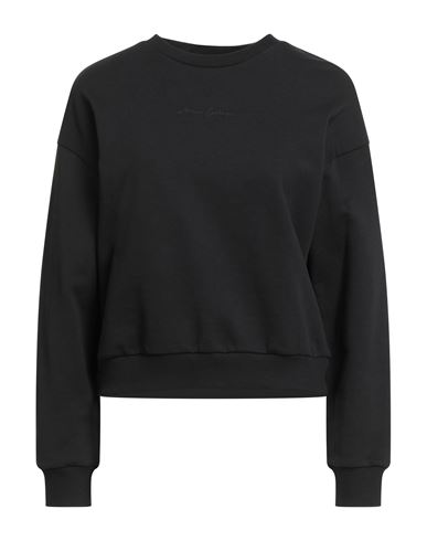 Woman Sweatshirt Black Size S Cotton, Elastane