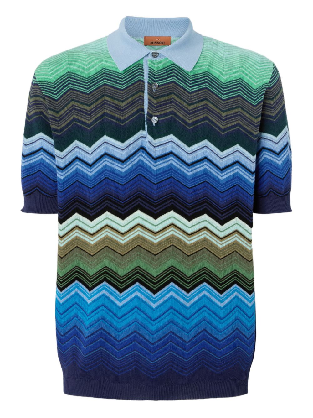 Missoni zigzag-woven polo shirt - Blue