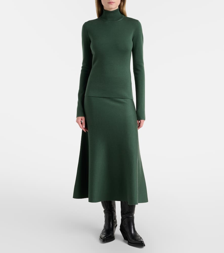 May wool, cashmere, and silk turtleneck top