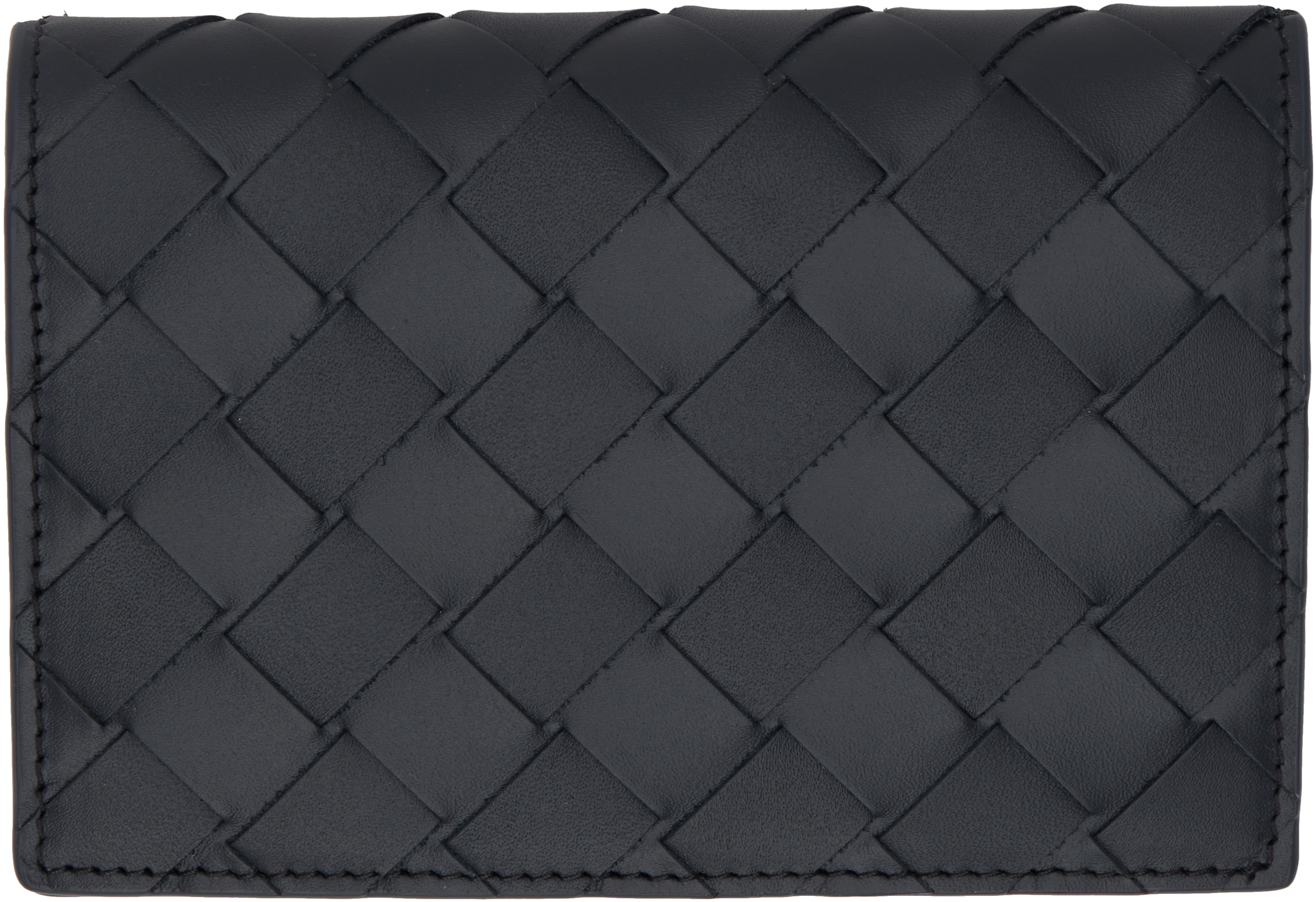 Bottega Veneta Black Intrecciato Passport Holder