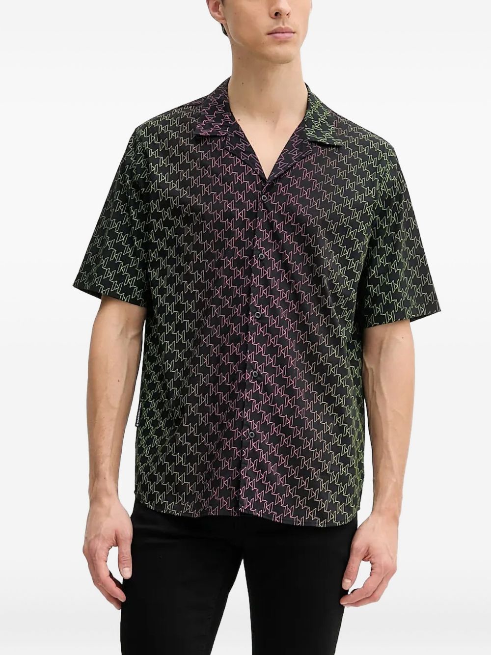 Monogram ombré shirt - Black