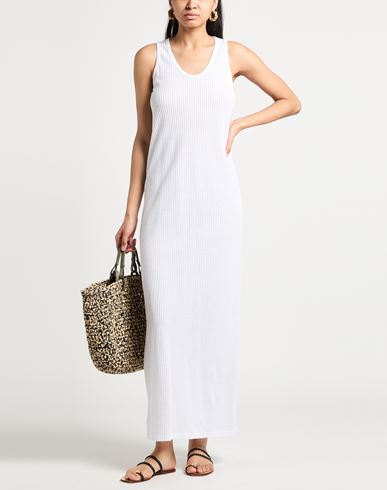 Woman Maxi dress White Size XL Cotton, Linen, Polyamide
