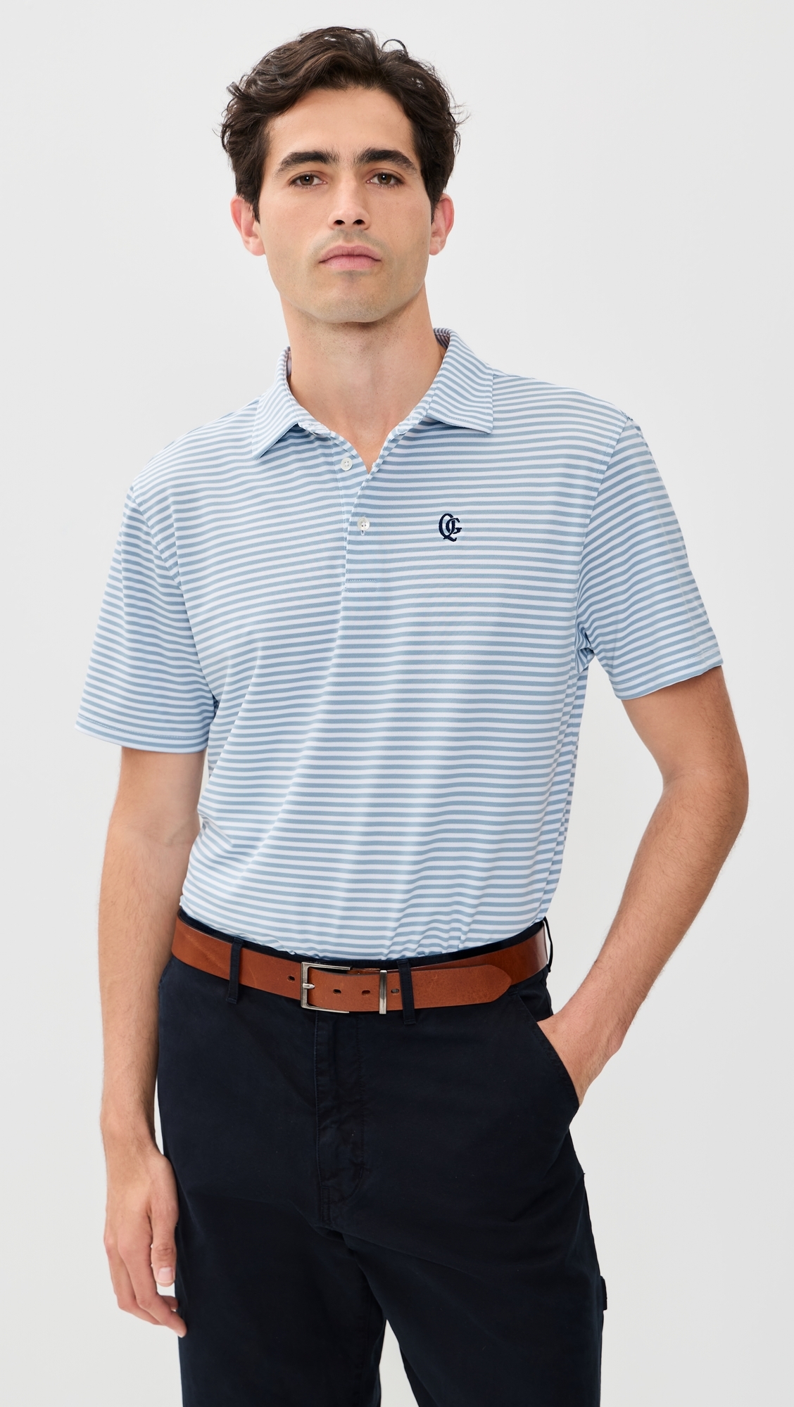 Randoplh Striped Polo Blue