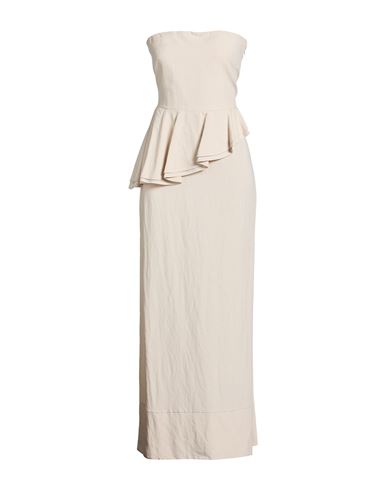 Woman Maxi dress Beige Size 10 Viscose, Linen