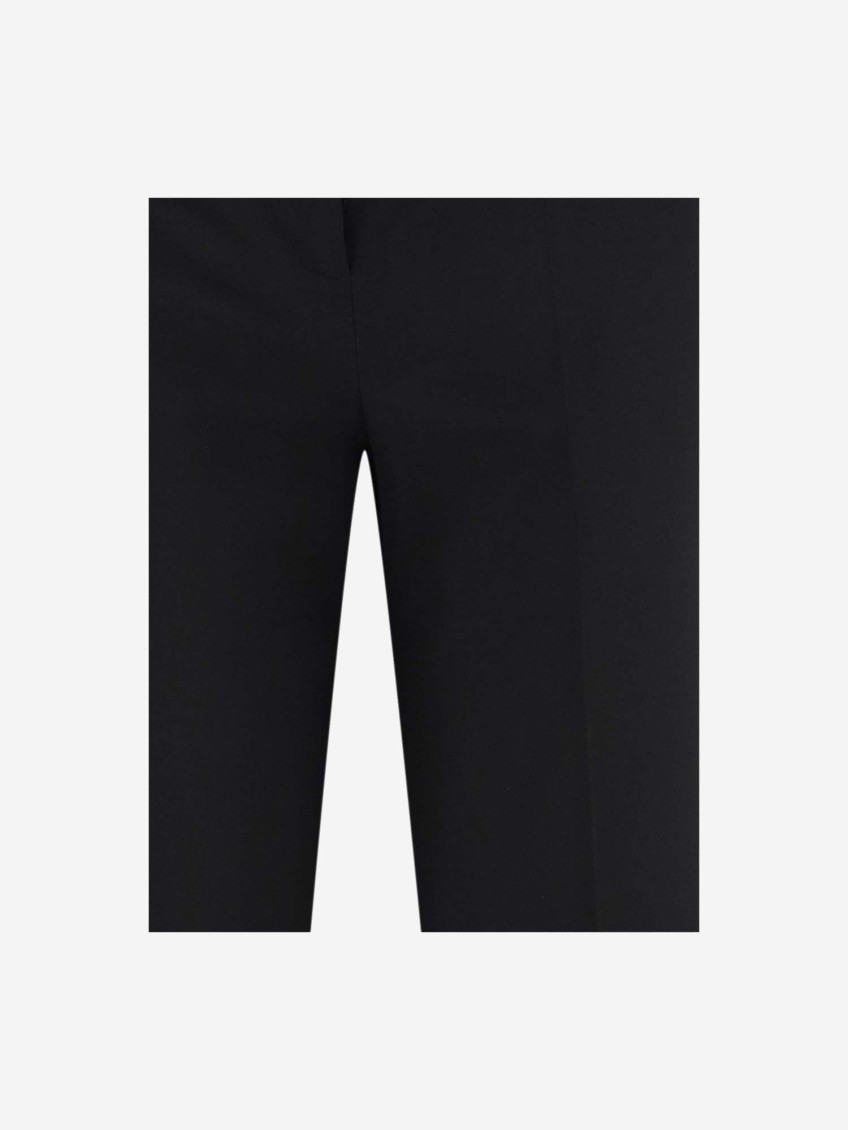 Wide-leg wool trousers - Black