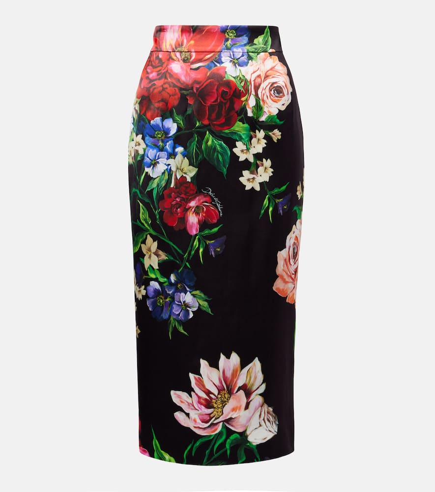 Floral midi skirt