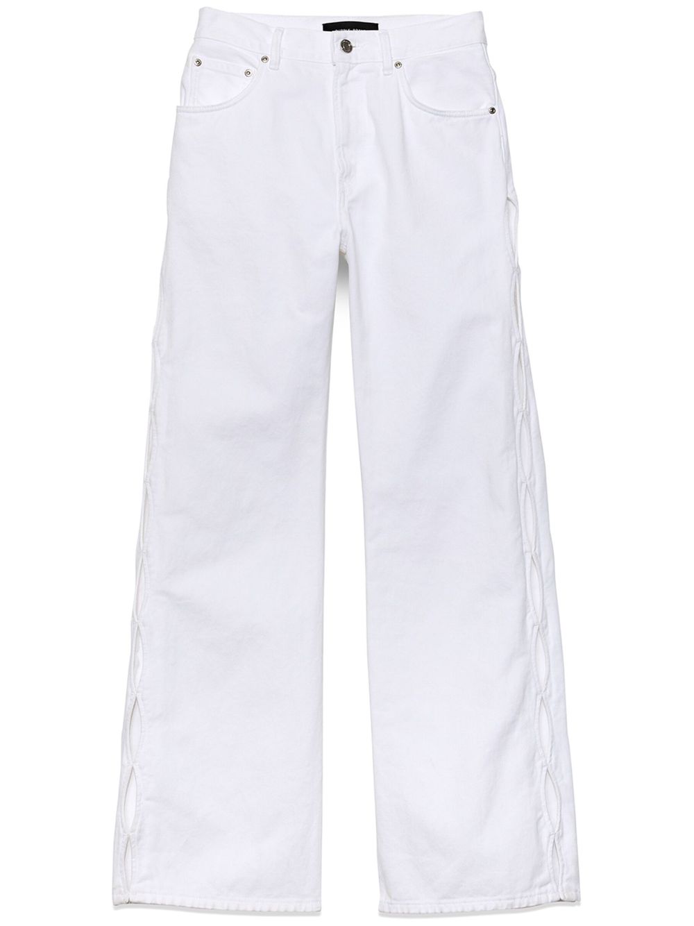 Cut-out wide-leg jeans - White