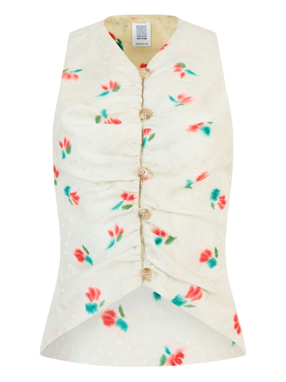 Rosie Assoulin tulip-jacquard button-up vest - White