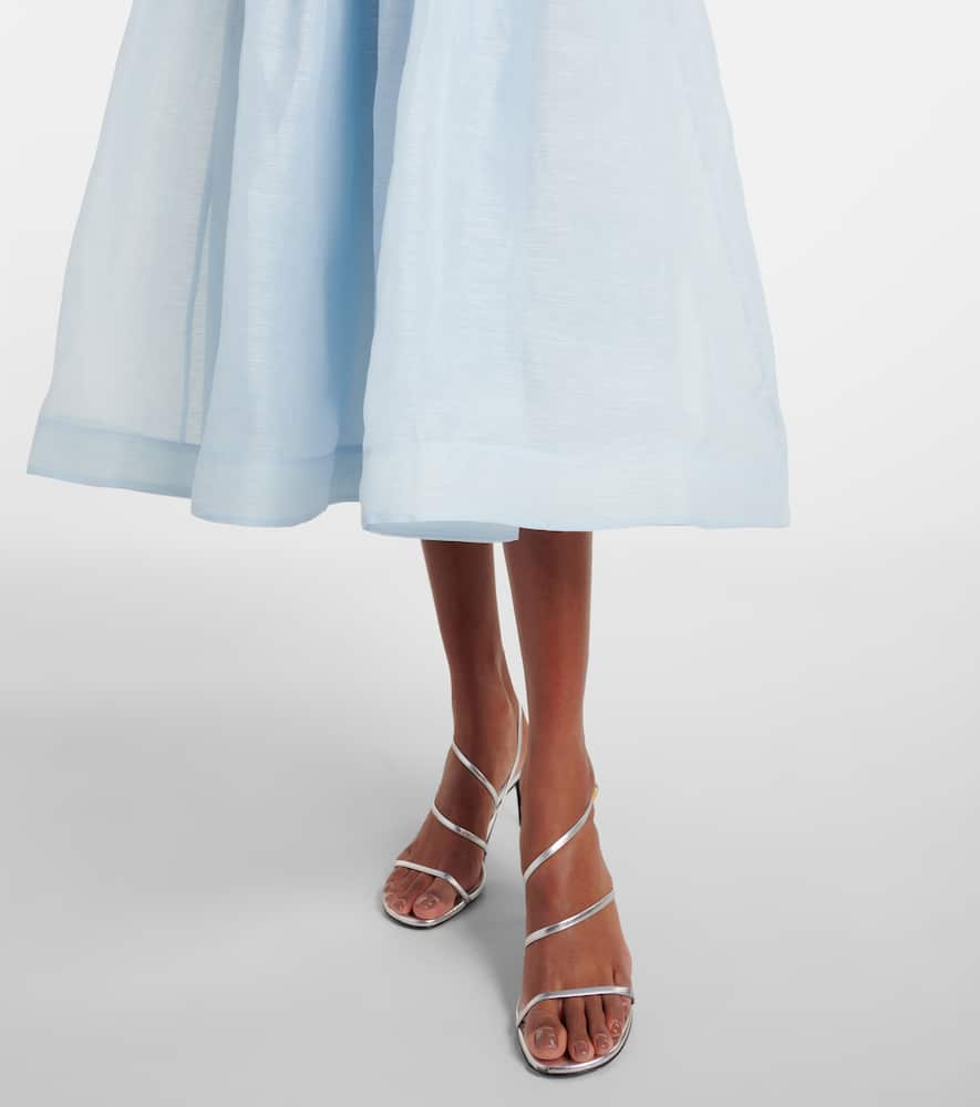 Dawning linen and silk midi dress