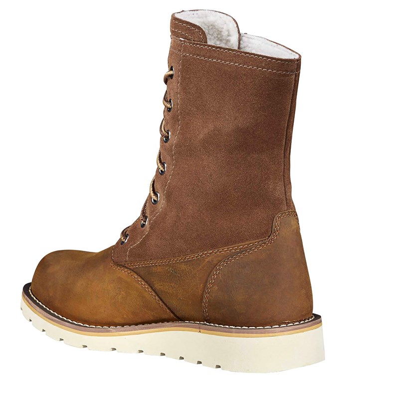 Women's Sherpa Lined Waterproof Winter Booties (Brown)