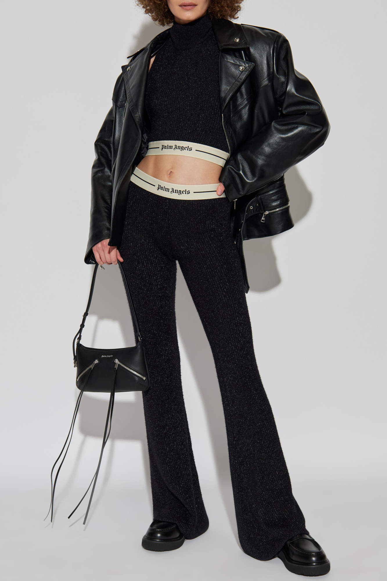 Striped Trousers, Women's, Black