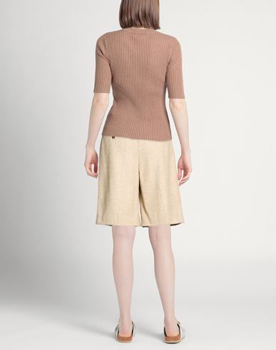 Woman Shorts & Bermuda Shorts Sand Size 6 Virgin Wool, Polyamide, Silk, Elastane