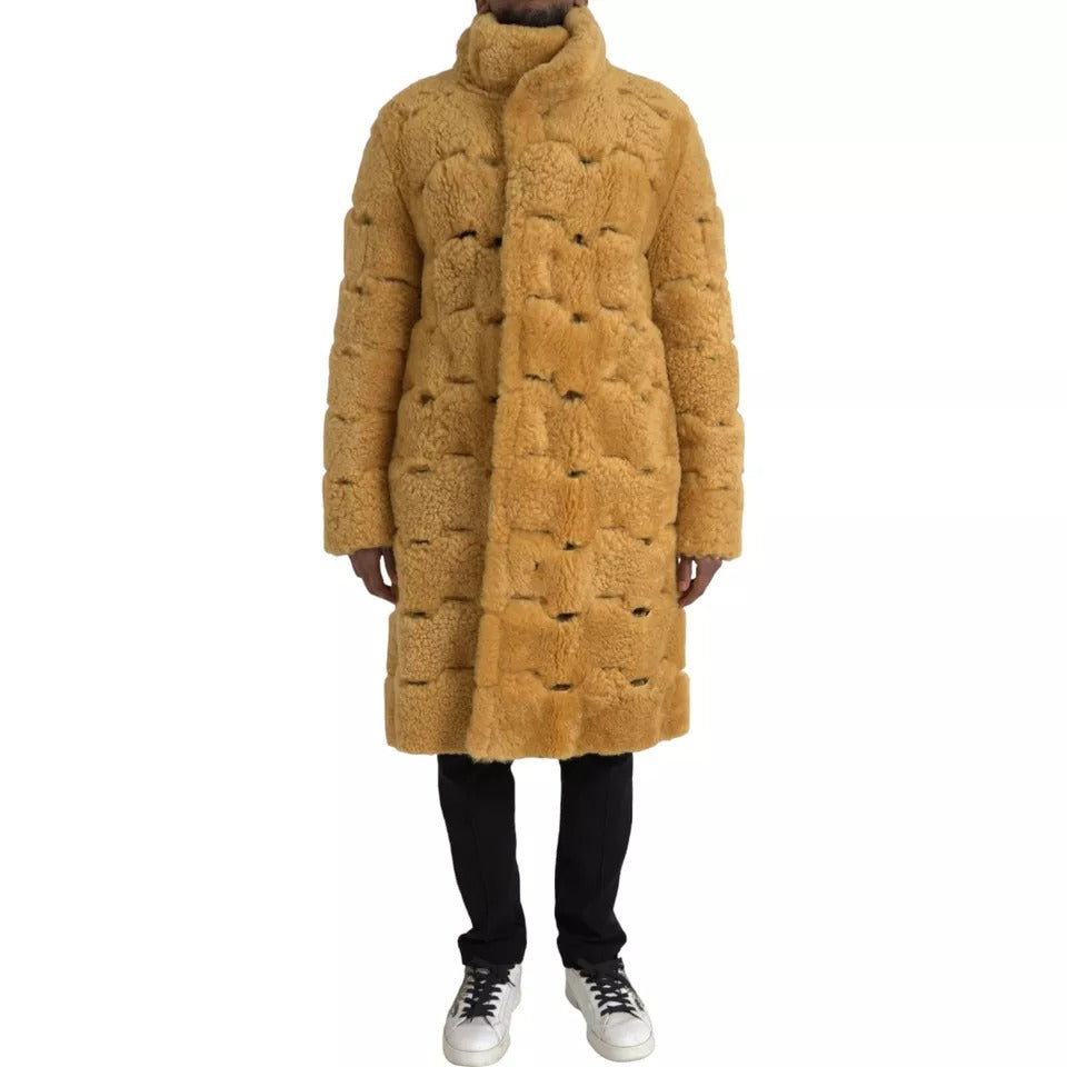 Quilted Wool Teddy Coat — Yellow