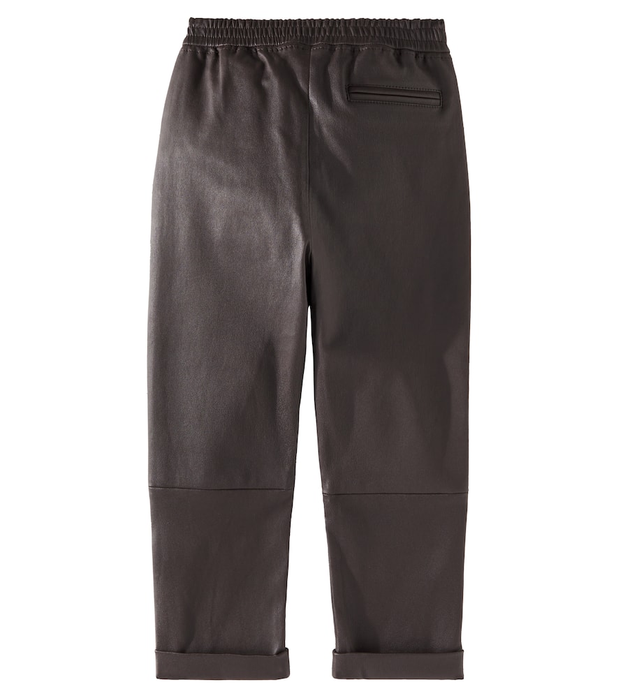 Bobbie leather straight pants