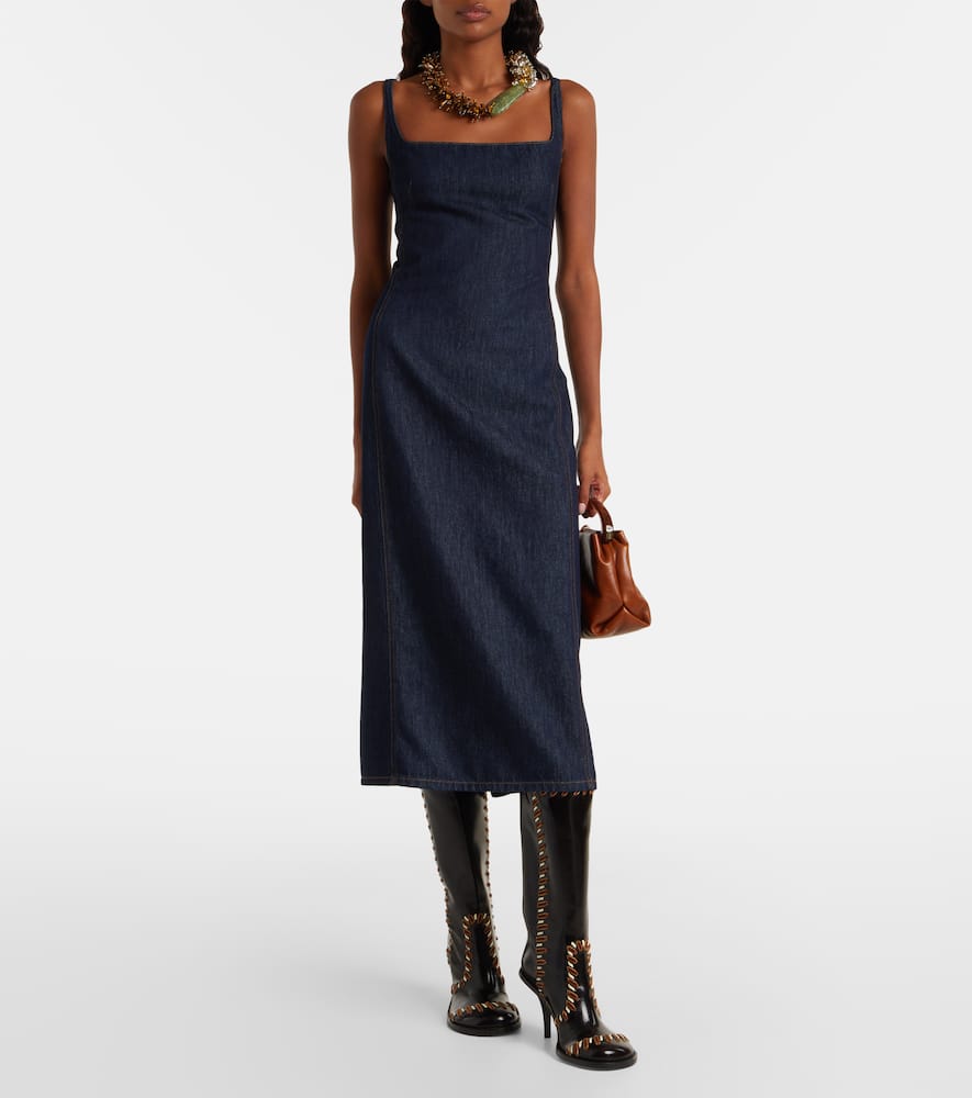 Denim midi dress