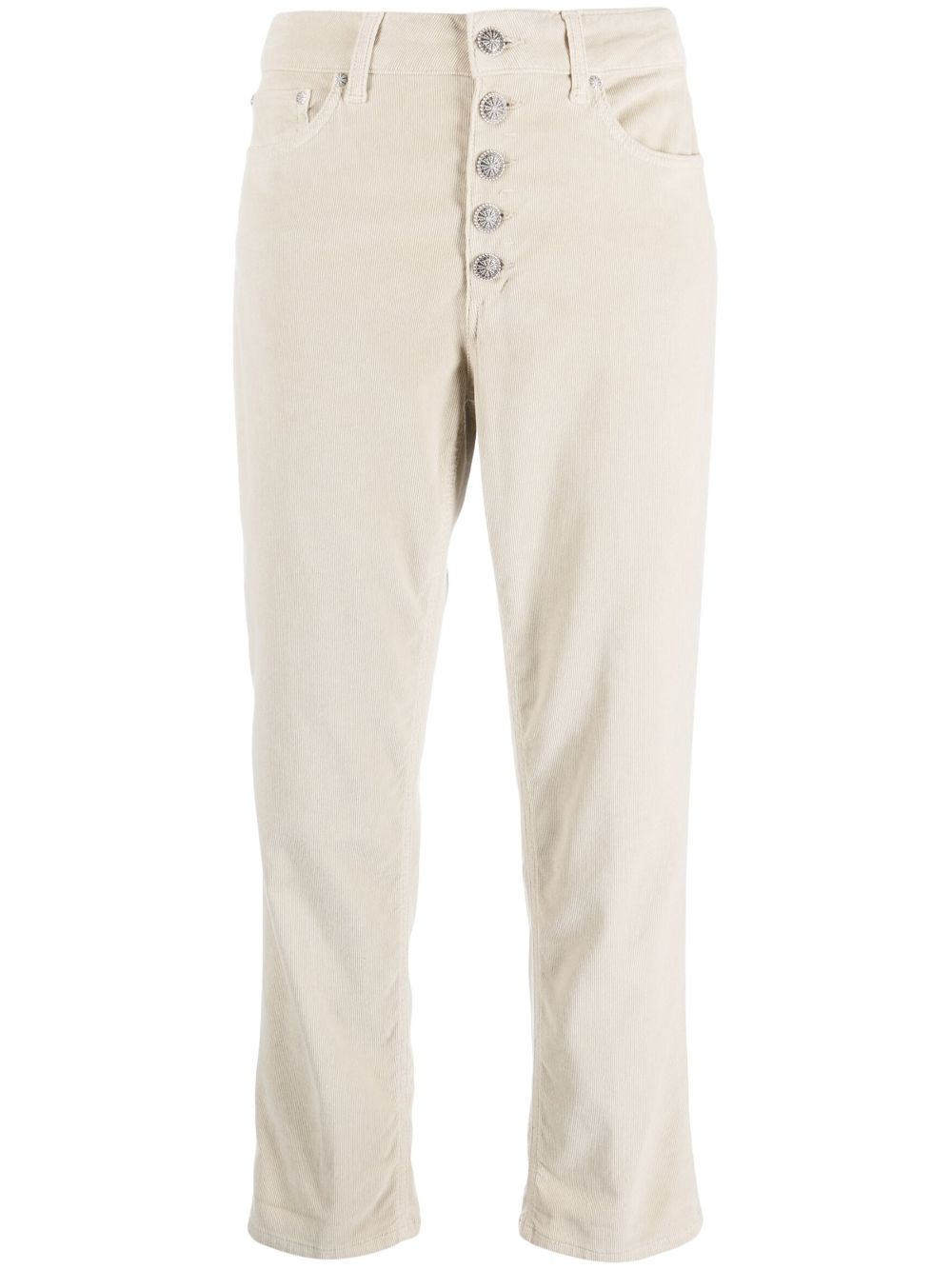 Carmen slim-fit cotton trousers - Neutrals