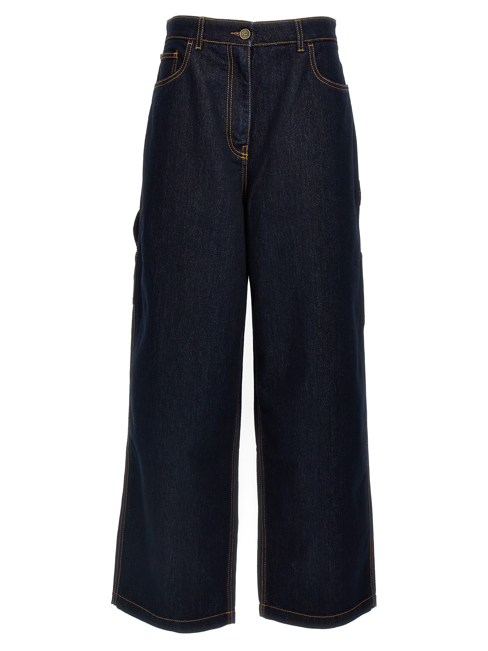 Blue Cotton Blend Jeans